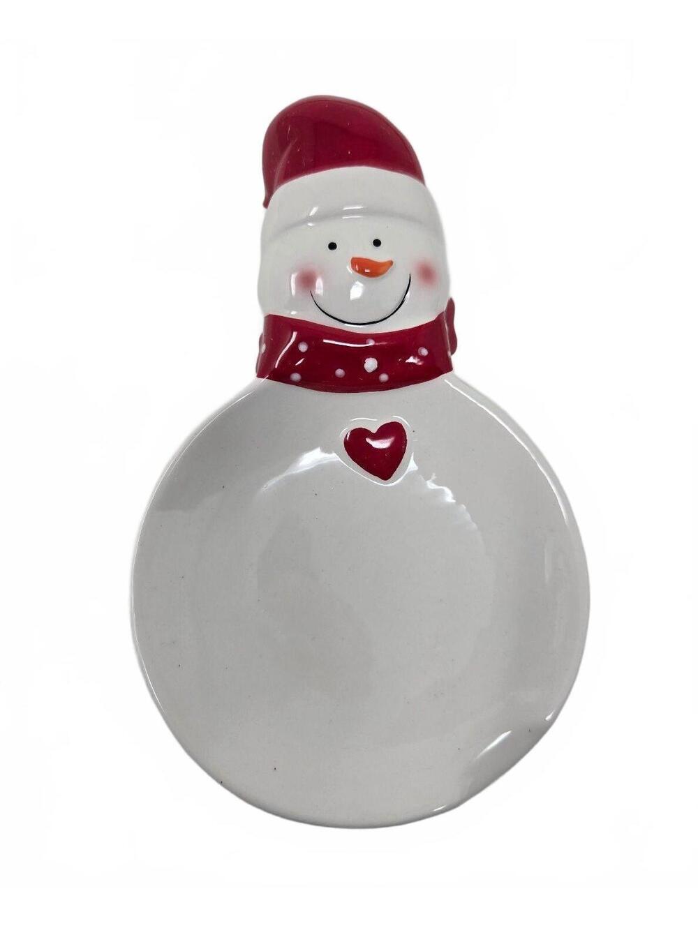 Snowman Glass Serving Plate